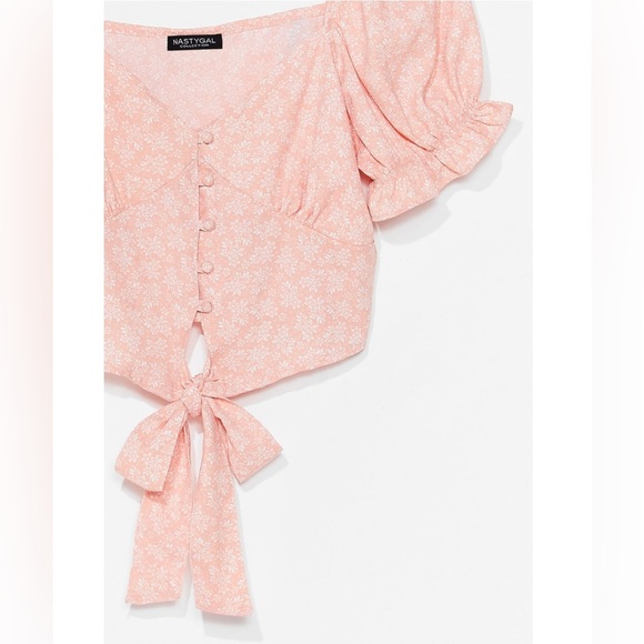 NWT Floral Sweetheart Tie Blouse - Picture 4 of 4